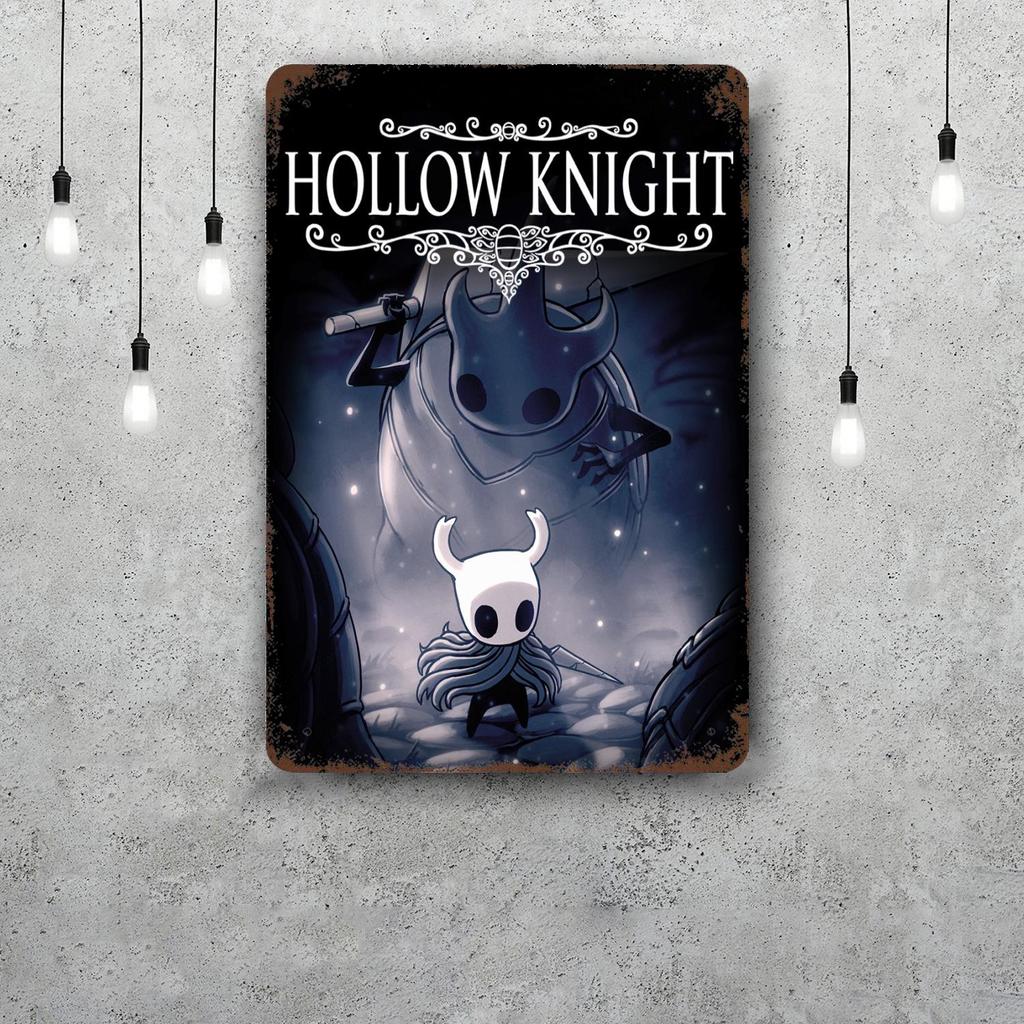 Hollow Knight Decor Poster Vintage Tin Sign Metal Sign Decorative Plaque for Pub Bar Man Cave Club Wall Decoration