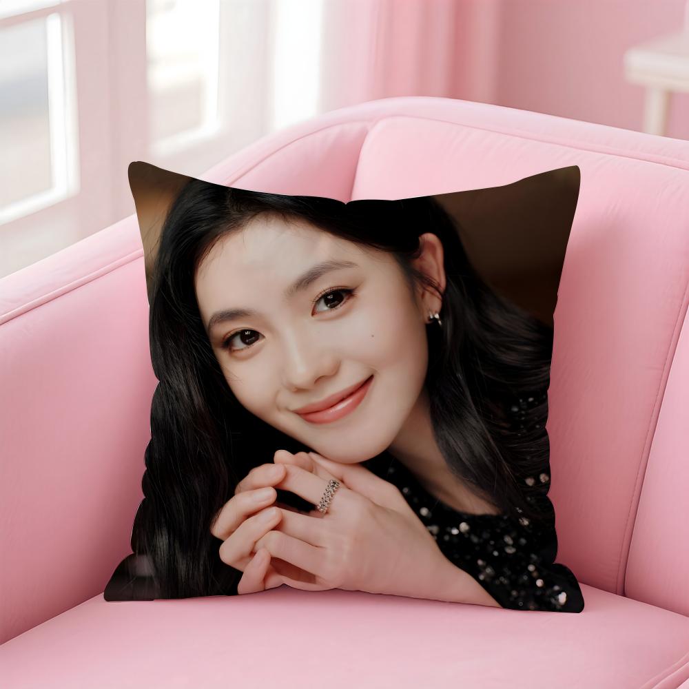 Popular fashion Chinese actress LLiu Haocun Cushion Cover Pillow Case Soft Friendly Fabric Concealed Zipper