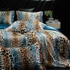 Luxury High-end Silk Leopard Print Bedding Set Soft Silk Satin Queen King Duvet Cover Sheet or Fitted Sheet Combination Set Gift