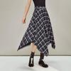 INMAN Irregular Retro Plaid Lace Skirt
