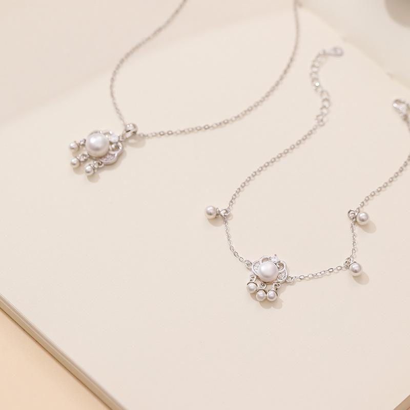 Originales Ruyi-Schloss Perlenarmband Damen 925 Sterlingsilber China-Chic Retro Nationalstil Sicherheitsverschluss Armband Temperament Armband