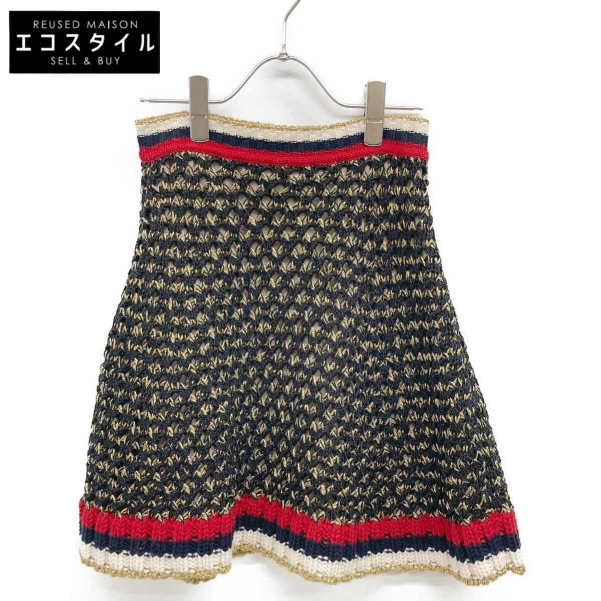 

GUCCI 411531 Gold x Multicolor Lame Knit Mini Skirt skirt XS multicolorUsed