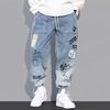 Trendy Loose-fit Men's Jeans Summer Thin Style Korean Version Casual Long Pants Hip Hop Fashion Versatile