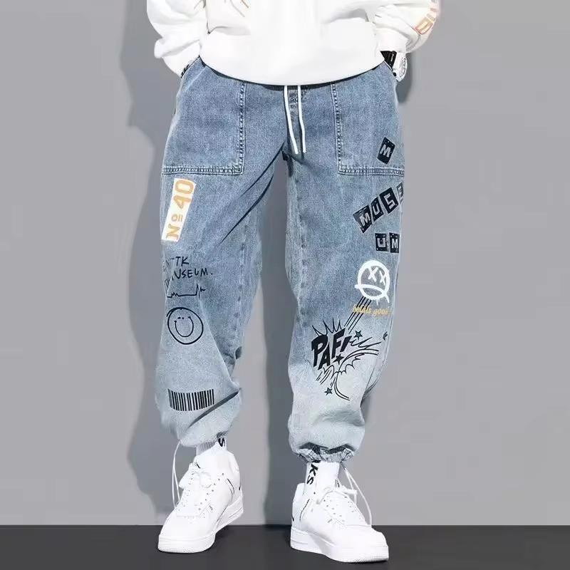 Trendy Loose-fit Men's Jeans Summer Thin Style Korean Version Casual Long Pants Hip Hop Fashion Versatile