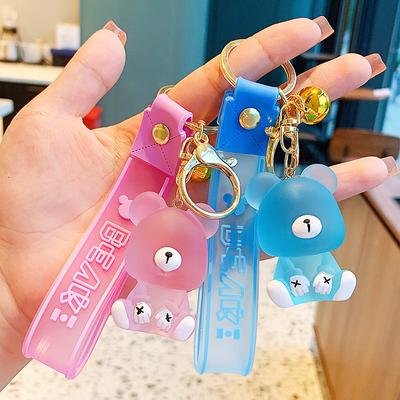 Creative Resin Jelly Bear Keychain Cute Cartoon Doll Car Key Chain Ring Women'S Exquisite Bag Pendant