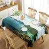 Hawaii Tablecloth, Waterproof and Wipeable Table Cloth for Restaurant Kitchen Dinner,Beach Modern Washable Polyester Table Cover