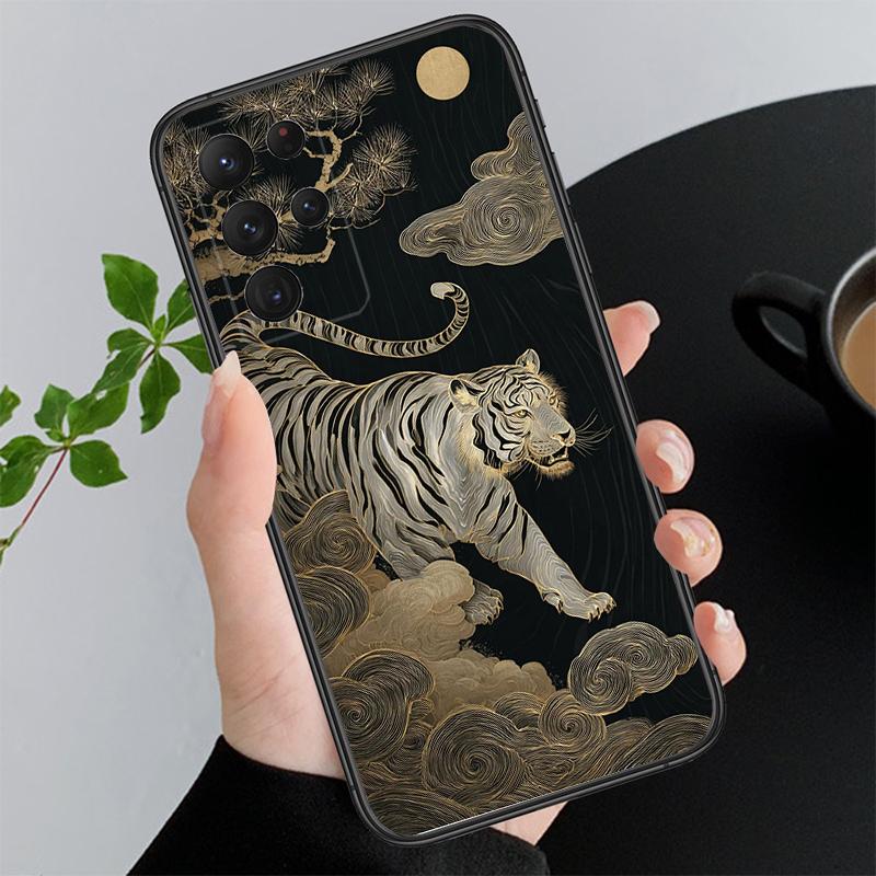 Handyhülle für Samsung A55 A16 A56 A36 A35 A15 A53 A54 A33 A34 A25 A05S A52 A52S A14 A26 A71 Tiger Kunst