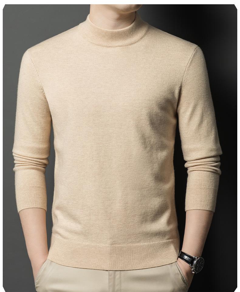 Herrenpullover mit halbem Rollkragen: Trendige Herbst/Winter Strickware im koreanischen Stil, Warme Oberbekleidung für Herren