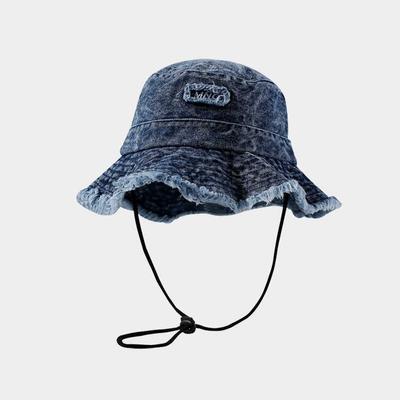 Chapeau de pêcheur en jean à boutonnage sur le devant pour femme, style coréen ancien, nouveau chapeau de pêcheur décontracté rétro automne et hiver, chapeau seau d'extérieur pour le voyage