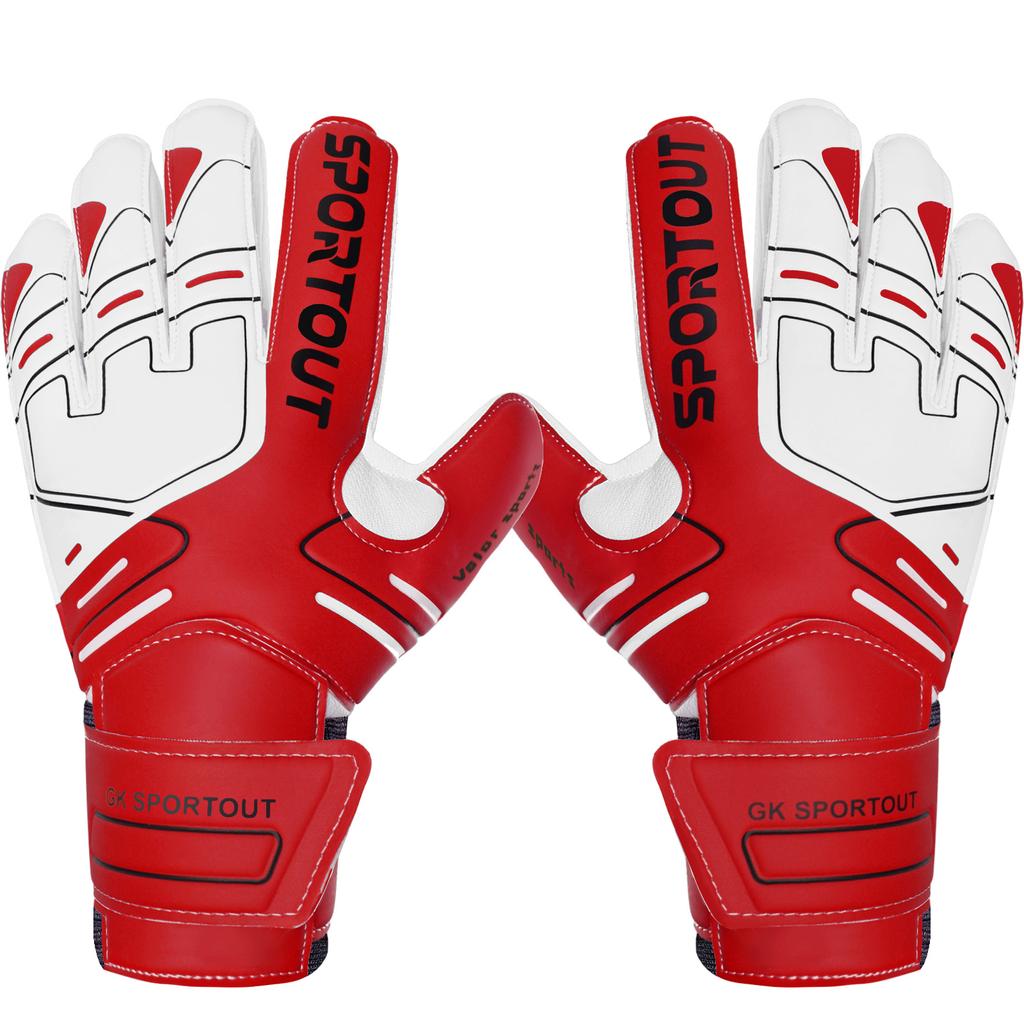 Sportout Guanti da Portiere da Giovane e Adulto, Forte Presa per le Parate Più Difficili, con Fingerave e Lattice 4+3MM