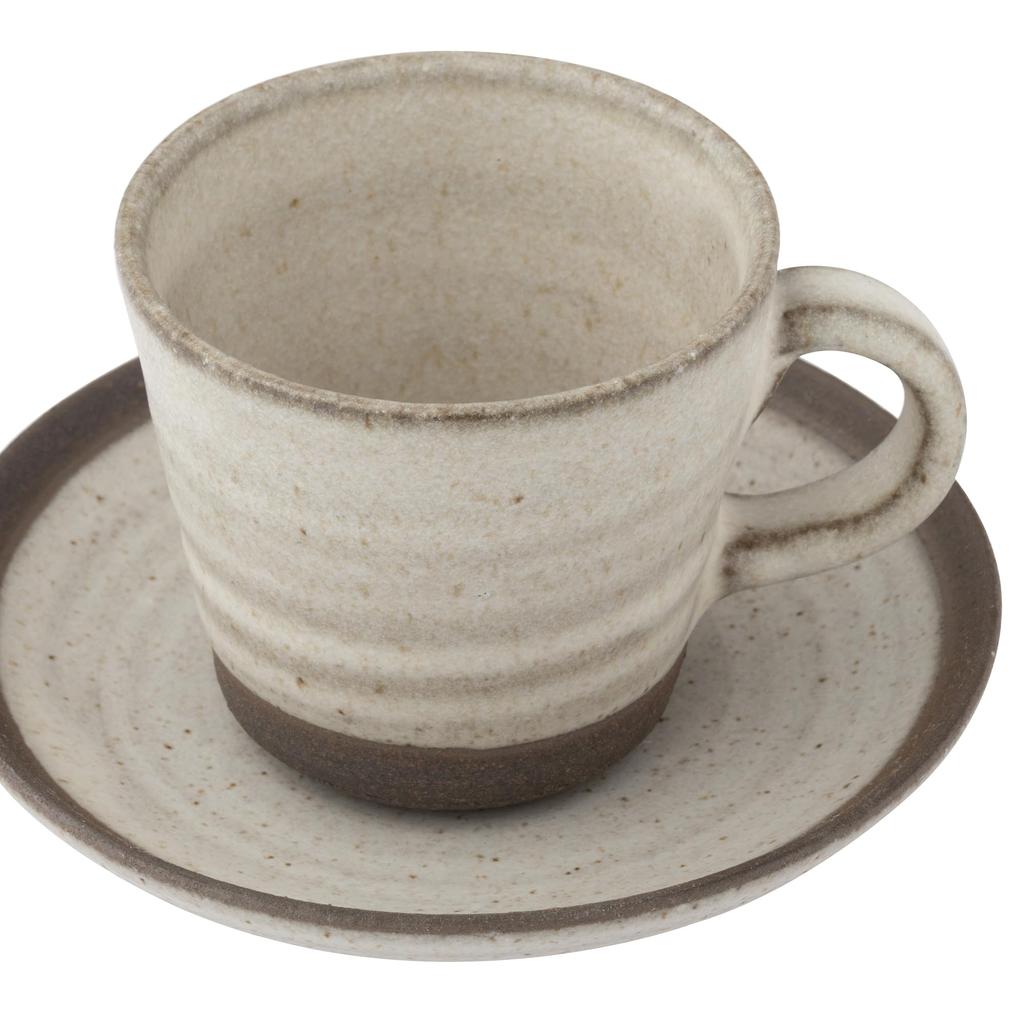 Marui Seito Shigaraki Ware Hechimon Demitasse Cup and Saucer, 100ml Capacity, White, Hakumai, MR-3-4039