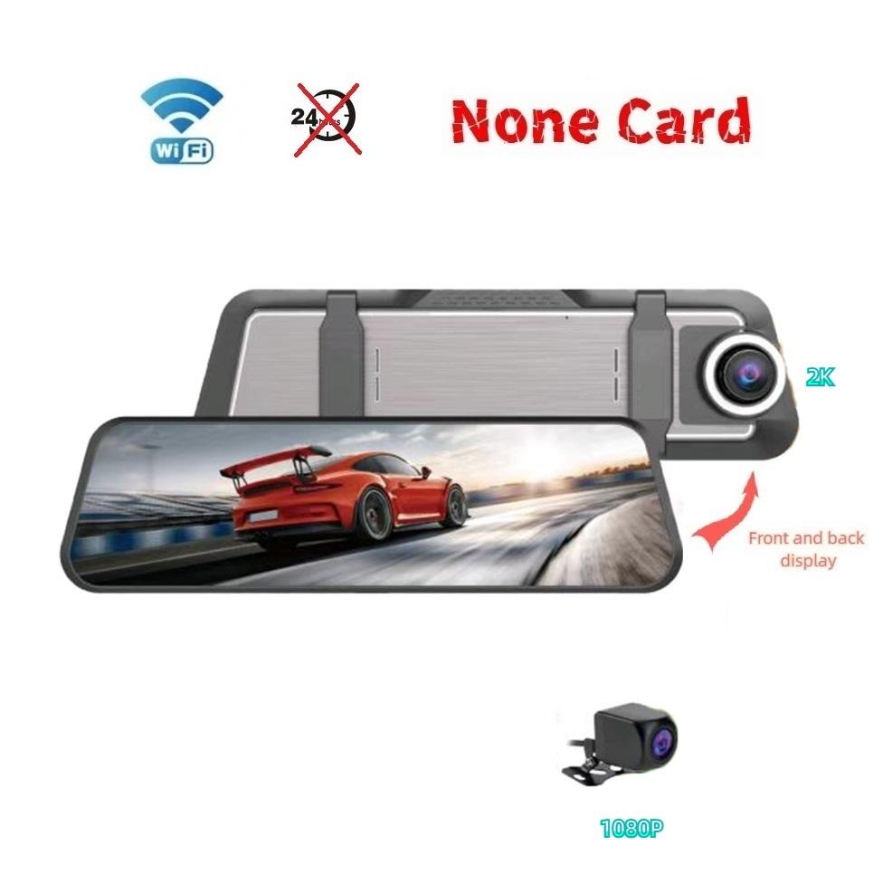 10 Inch Streaming Media Driving Recorder, Rearview Mirror, Three Lens WiFi High-definition with Reverse Rearview Touch Screen