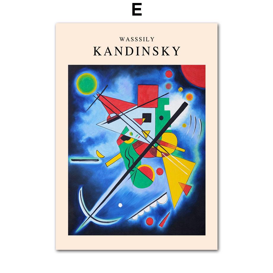 Farbe Wild Abstrakte Poster Geometrie Kandinsky Retro Kunstdruck Leinwand Nordic Wohnzimmer Hotel Dekoration Bild