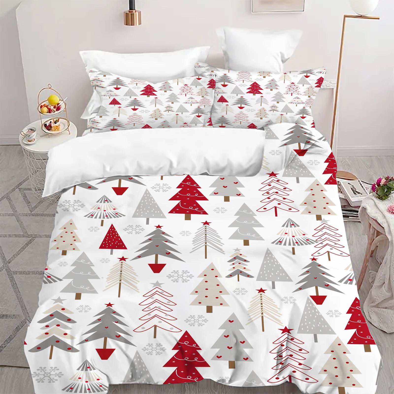 

Рождественская сосна снежинки 3D печать комплект пододеяльника рождественский стиль комплект постельного белья мягкий удобный пододеяльник наволочки 135x200cm 2pcs
