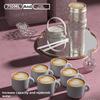 Ceramic Double Drink Coffee Cup With Handles And Straw For Office And Home Use