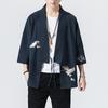 Chinese Men's Tang Suit Linen Jacket: Retro Hanfu Kimono and Dao Art Style