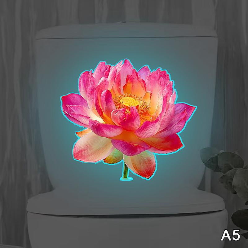 Glow-In-The-Dark Toilet Stickers Self-Adhesive Removable Suitable For Decoration On Toilets, Bathrooms, Windows And Walls