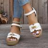 Mode Rimocy Sommer Damen Keilsandalen mit goldener Kette Knöchelschnalle Dicke Sohle Sandalias Frau 2024 Klobige Plateau-Sandalen Damen