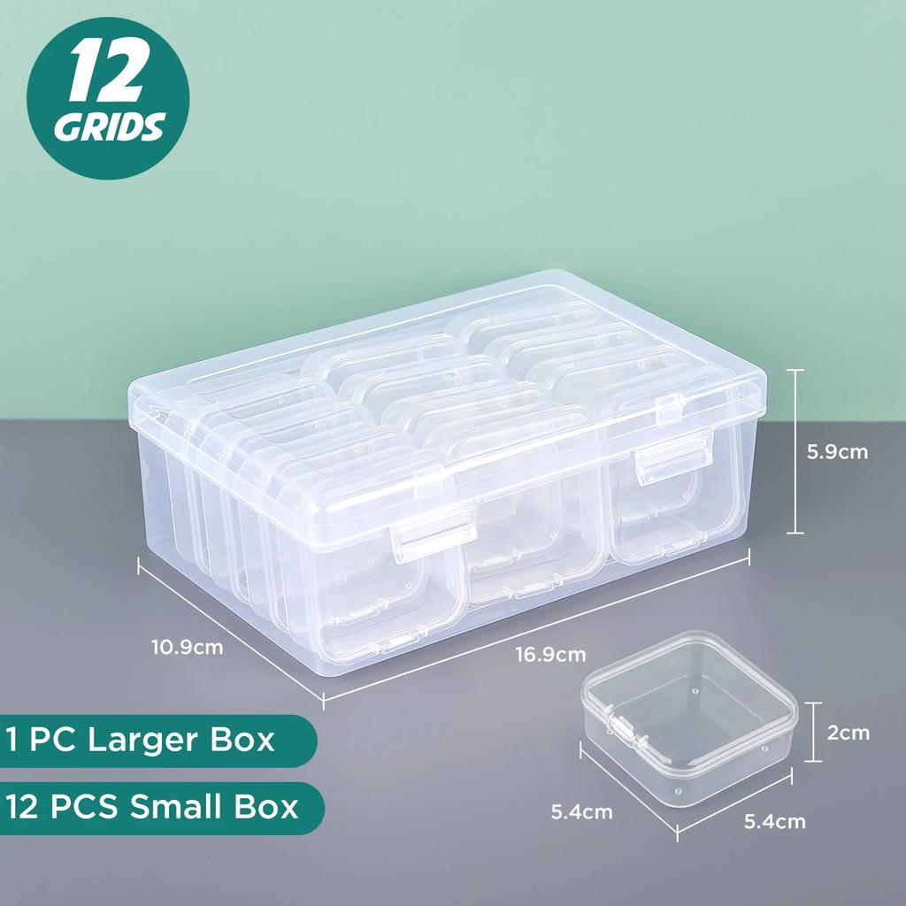 4-28Pcs Plastic Storage Box Transparent Jewelry Storage Box Container Portable Earring Ring Earplugs Packaging Storage Case