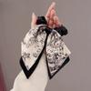 National style large intestine ring French retro printing streamer hair band temperament headband elegant ponytail headrope