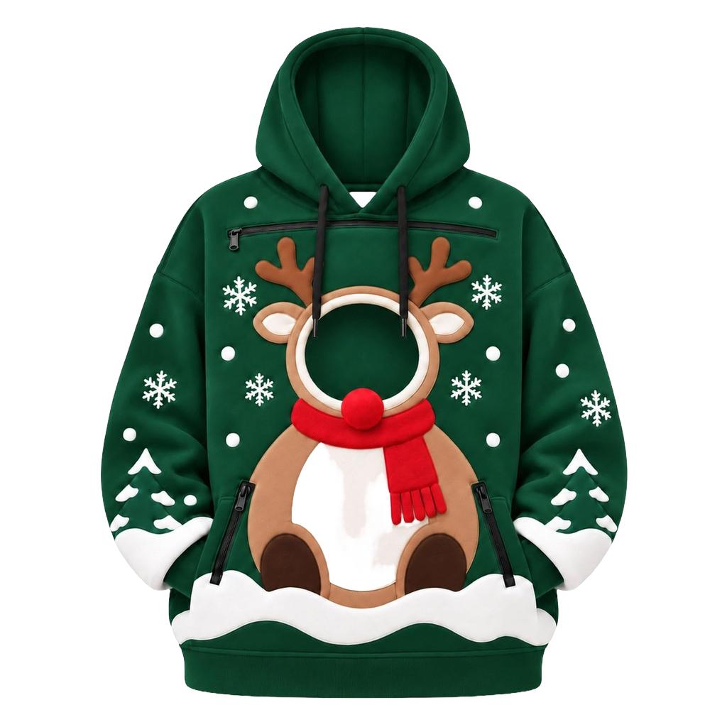 Felpa con cappuccio unisex a maniche lunghe con tasca per cane, felpa larga casual calda