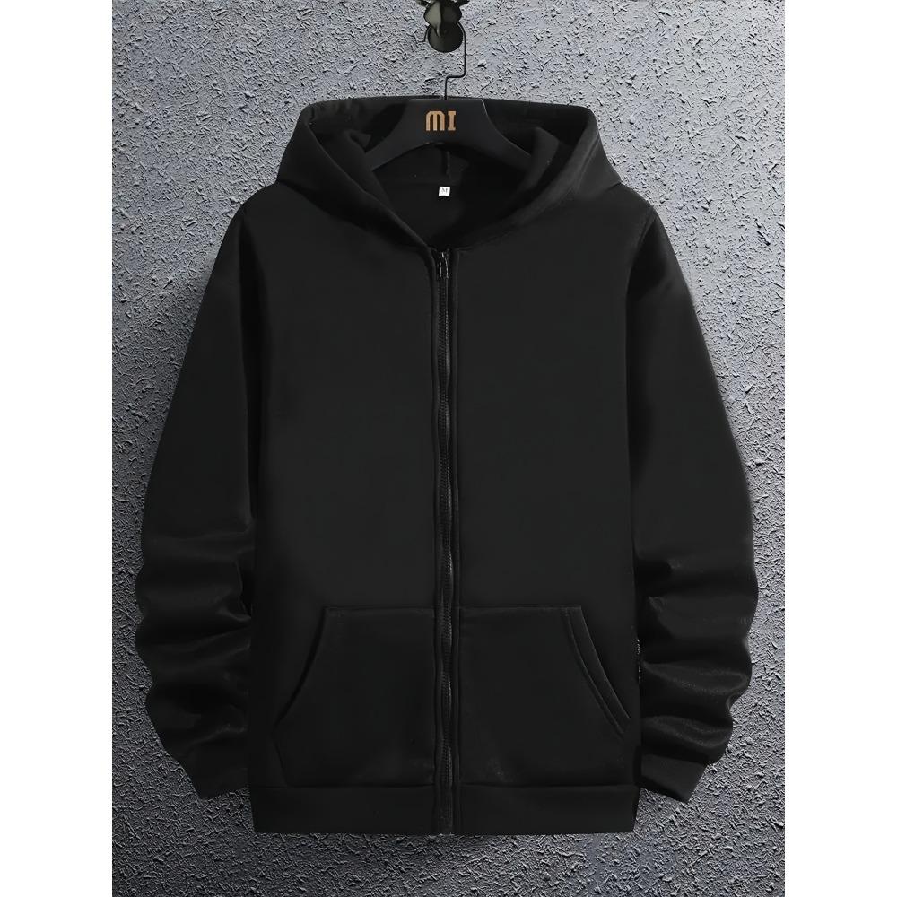 Men's Zipper Jacket with Cute Astronaut Print, Casual Hooded Top, Suitable for All Seasons, Perfect for Holiday Gatherings and Birthday Parties