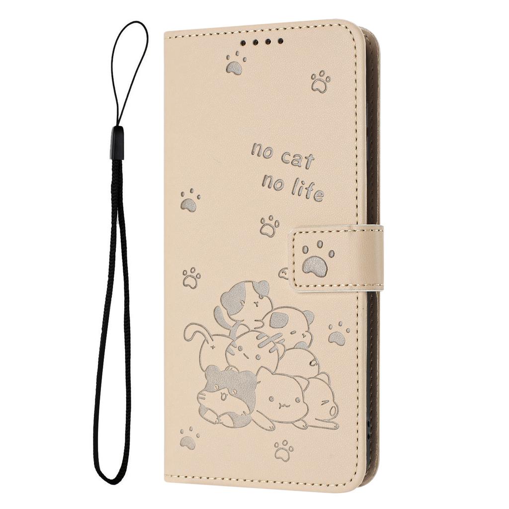 Applicable to iPhone16E mobile phone leather case 17Pro cartoon kitten color card wallet protective case 14plus case