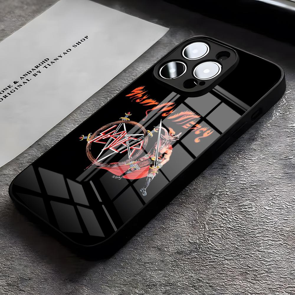 Slayer Heavy Metal Rock Band Phone Case For IPhone 17 Pro Max 16 15 14 Pro Max 13 11 X Xs Xr 8 7Plus Glass Cover