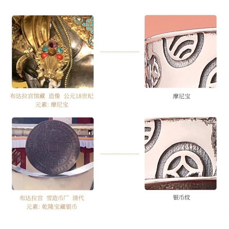 Adjustable Vintage Tibetan Palace Inspired Enamel Ring Men Women Boho Retro Statement Jewelry