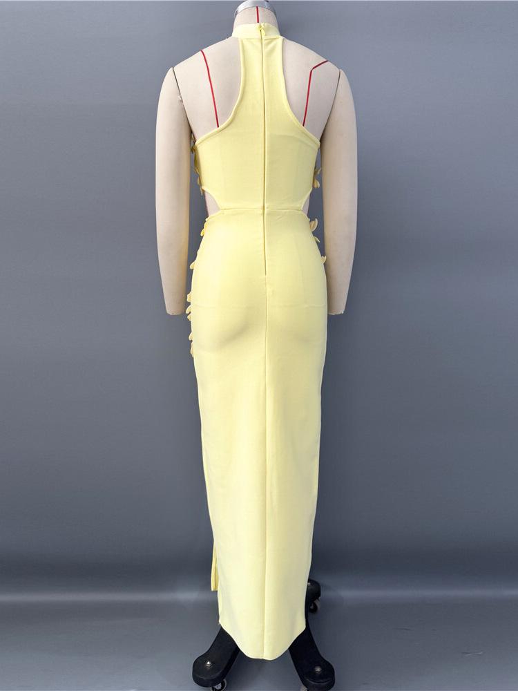 Elegant 2026 European & American Flower Bandage Evening Gown for Women