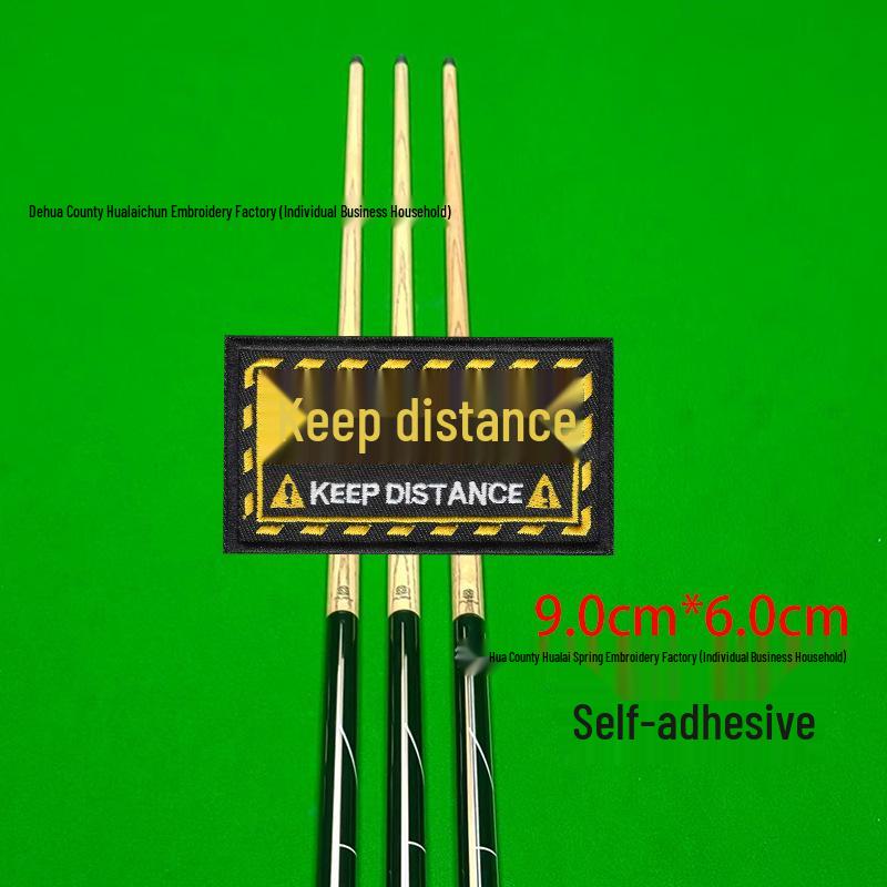 Billiard Cue Case Velcro Patch: Embroidered Logo Self-Adhesive Wrap Badge