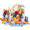 Wooden Kids Tool Set Toolbox Pretend Play Toy Set Simulation Carpenter Tool Educational Toy Gift For Christmas Birthday