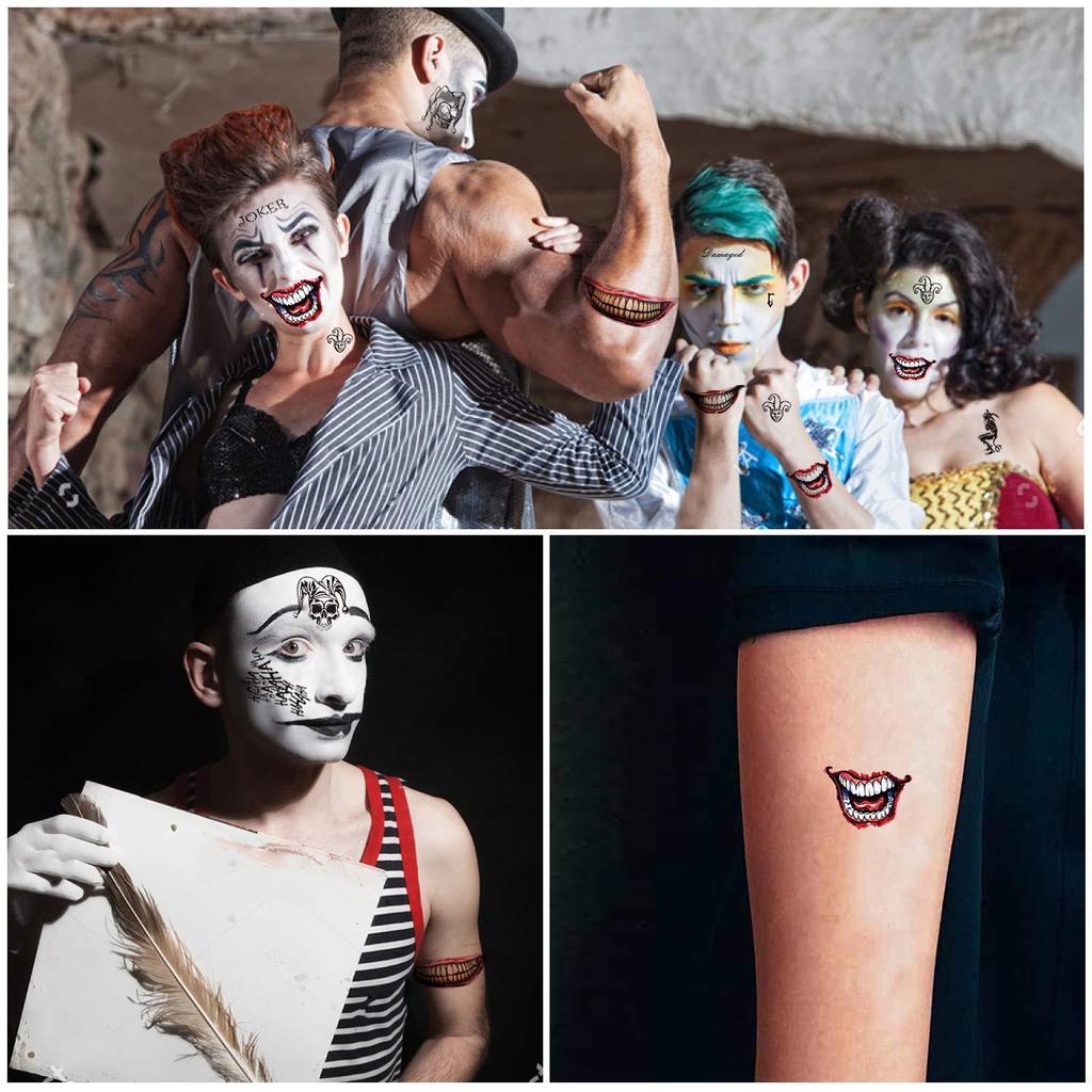 Halloween X-Men & Suicide Squad Tattoo Stickers: Harley Quinn & Joker Designs