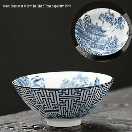 Blau-weiße Douli-Teetasse aus Porzellan für Kung-Fu-Tee