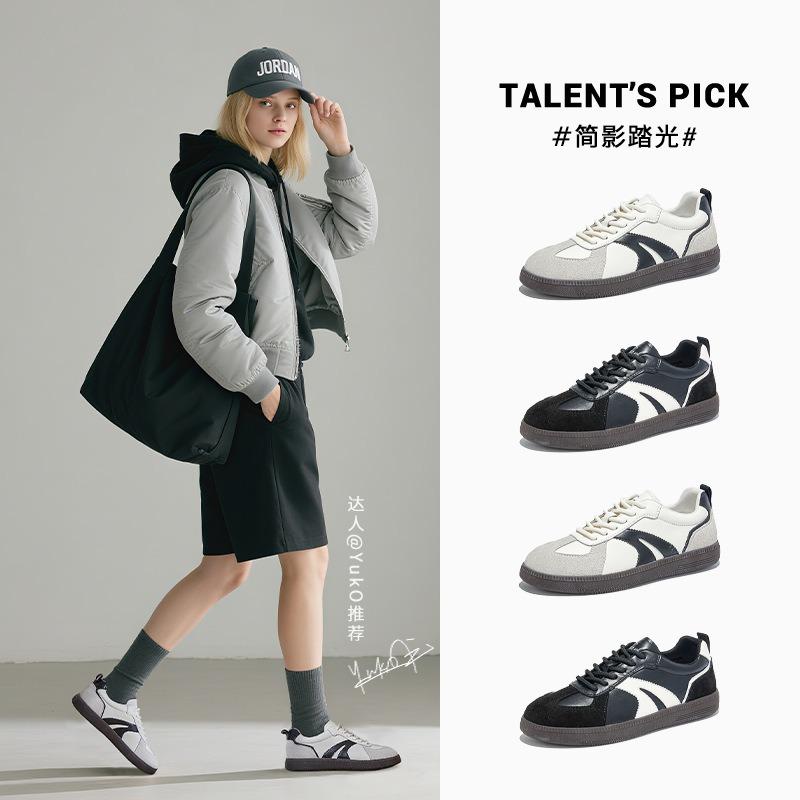 Leather Women's Autumn New Versatile Casual Shoes Flat-soled Sports Shoes Women's Light Commuter Women's Shoes