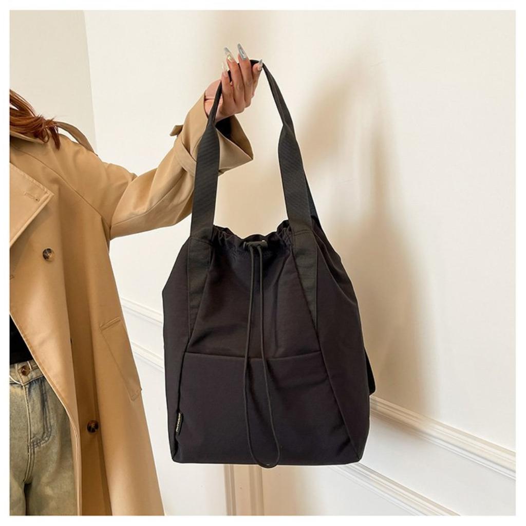 Backpack Women Nylon Drawstring Portable Daily Commute