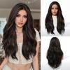 Brown Highlights Synthetic Wigs Hairline Lace Frontal Wave Layered Wigs for Women Ladies Daily Use Natural Wigs Heat Resistant