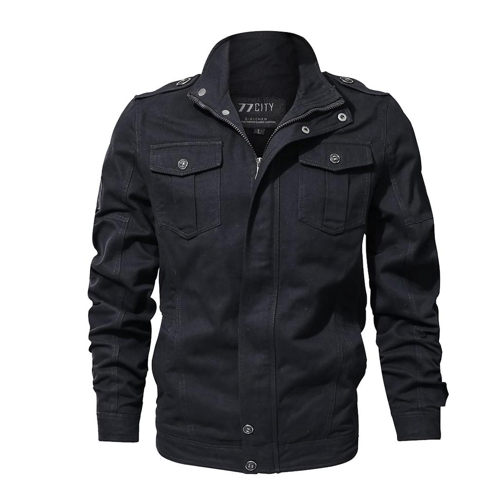 Men's  Winter Military Clothing Zipper Pocket Loose Breathable Coat