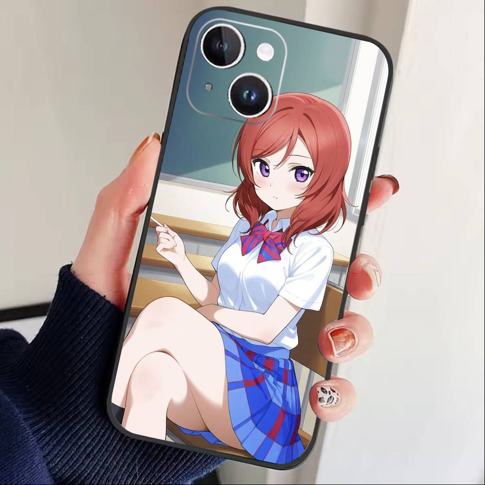 Nishikino Maki-Love Live Phone Case For iPhone17,16,15,14,13,12 Plus,Max Soft Silicone Black Cover
