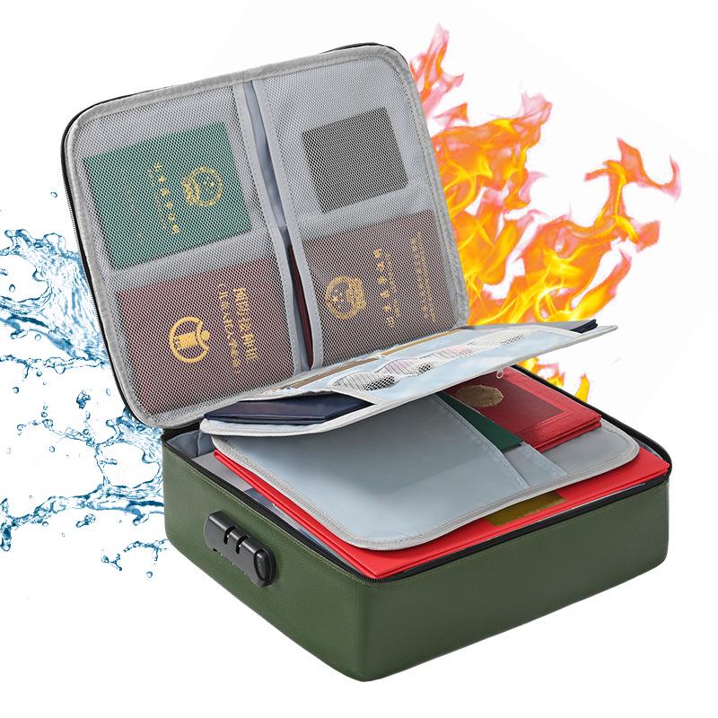 Fireproof Folding Document Storage Box with Zipper