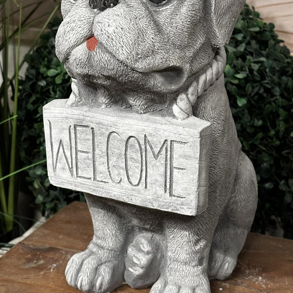 Concrete Pug Figurine - Concrete Garden Sculpture Dog