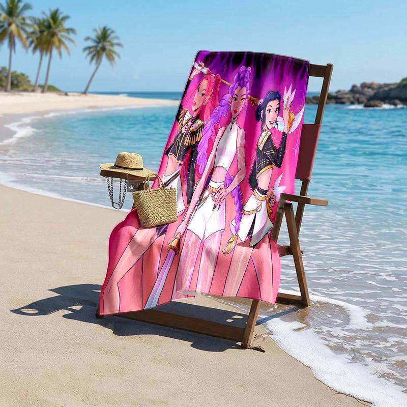 Kpop Hunter Fashion Beach Towel: Ideal for Summer Adventures Soft, absorbent and quick drying suitable for swimming and bathing