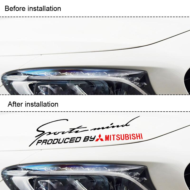 1Pcs Car Front Head Light Eyebrow 3D Sticker Decorator Sport Design For Mitsubishi Pajero Outlander XL Montero Lancer Triton l200 Galant