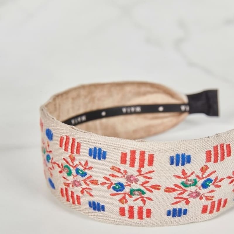 MAIA Garten Jacquard Haarband - Einfarbig Beige Rosa