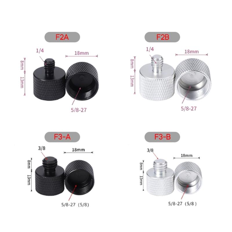 Microphone Stand Adapter Screw 5/8 3/8 1/4 Converter Screws for Microphone Camera Tripods Stand Screws Aluminum Alloy-