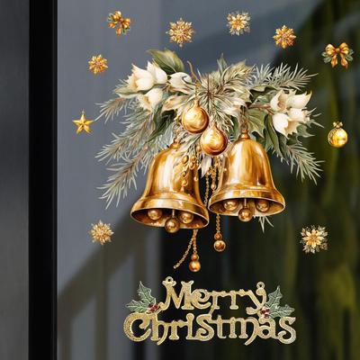 Electrostatic Gold Snowflake Wall & Window Decorative Sticker