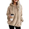 Womens Oversized Sherpa Pullover Hoodie with Pockets Fuzzy Fleece Sweatshirt Buffalo Plaid Fluffy Coat