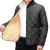 Männer Winter Herbst Mantel Dicker Plüsch Gepolstert Stehkragen Nackenschutz Warm Langarm Reine Farbe Plus Größe Weiche Einreiher Taschen Strickjacke