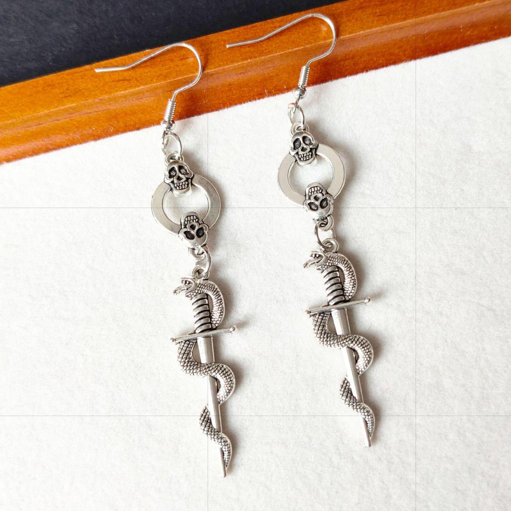 Halloween Skull & Spider Statement Earrings