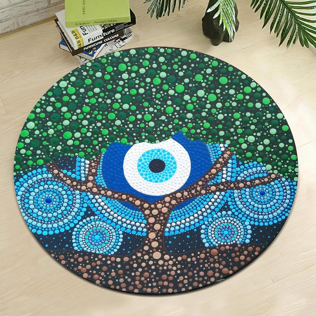 Evil Eye Rug Evil Eye Mandala Rug Mandala Rug, Mandala, Home Decor, Art Rug, Design Rug, Non Slip Rug,Round Carpet,Populer Rug